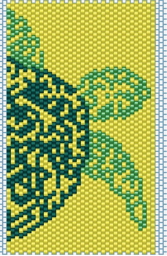 Schéma DIY Serviette de plage motif tortue en tissage de perles Miyuki Delicas