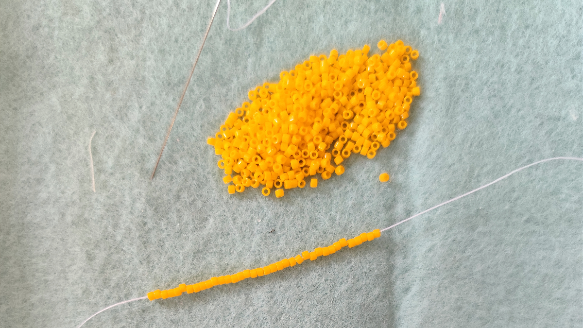 DIY Serviette de plage motif tortue en tissage de perles Miyuki Delicas : Etape 1