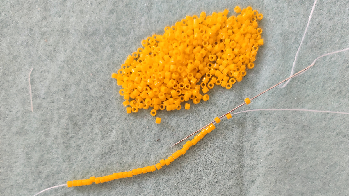 DIY Serviette de plage motif tortue en tissage de perles Miyuki Delicas : Etape 2