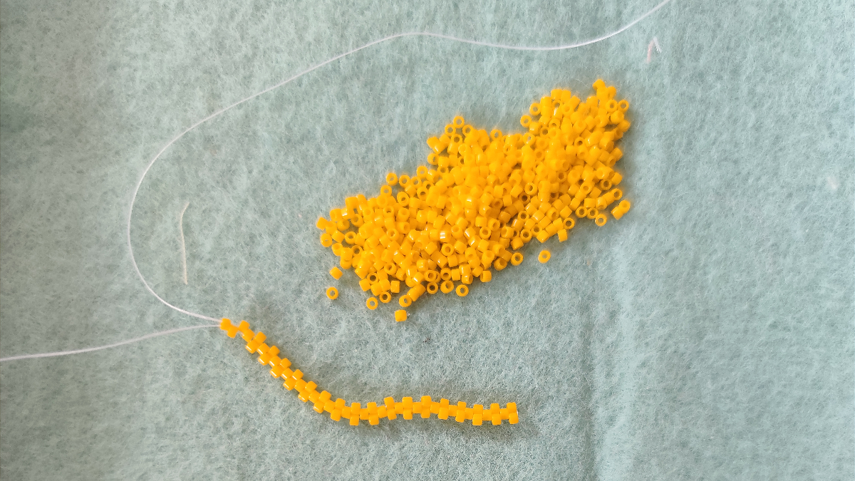 DIY Serviette de plage motif tortue en tissage de perles Miyuki Delicas : Etape 3