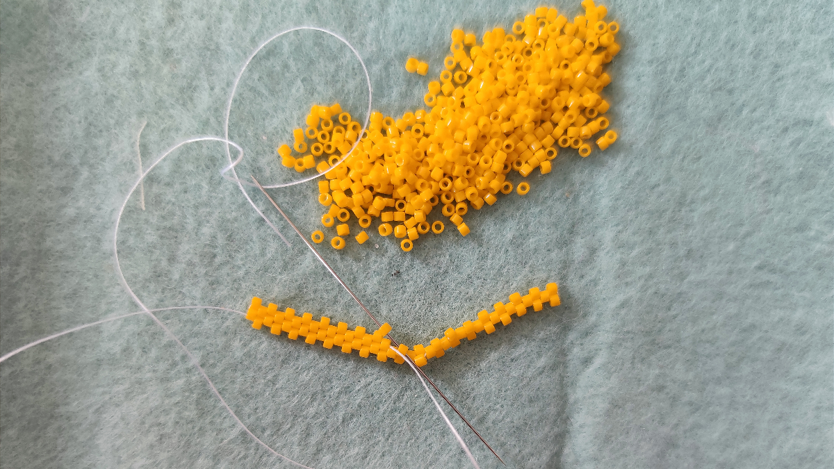 DIY Serviette de plage motif tortue en tissage de perles Miyuki Delicas : Etape 4