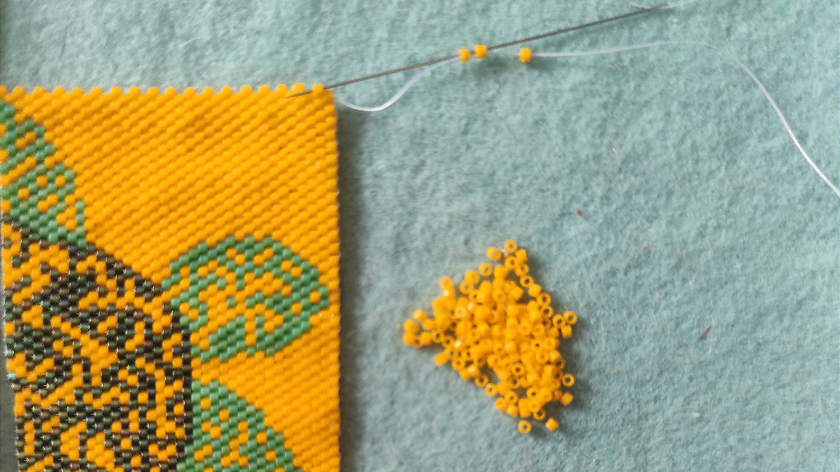 DIY Serviette de plage motif tortue en tissage de perles Miyuki Delicas : Etape 5