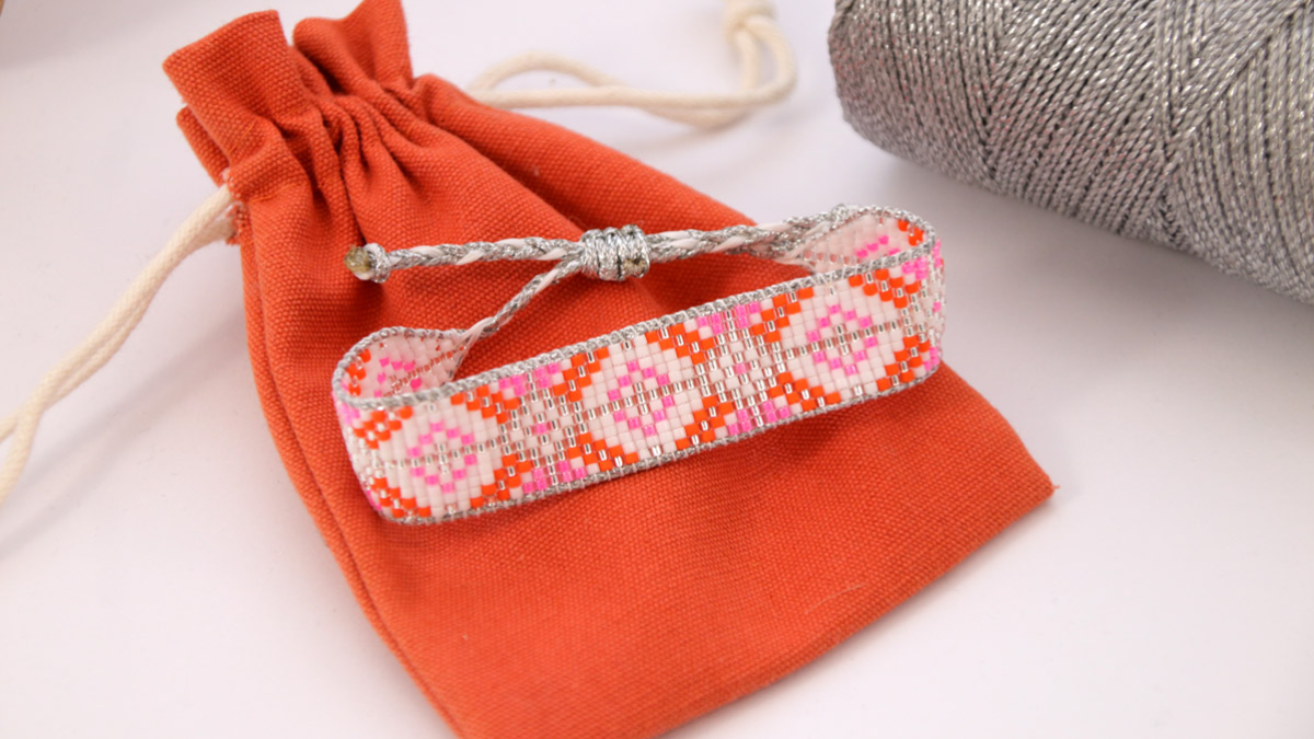 Tuto Bracelet Miyuki noeud coulissant tissage au métier à tisser
