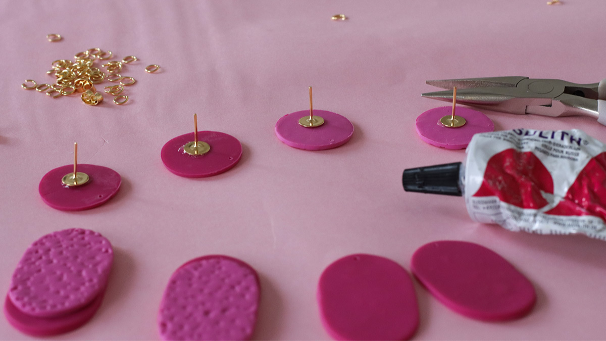 Boucles d'oreilles en pâte fimo pour débutant : Etape 9