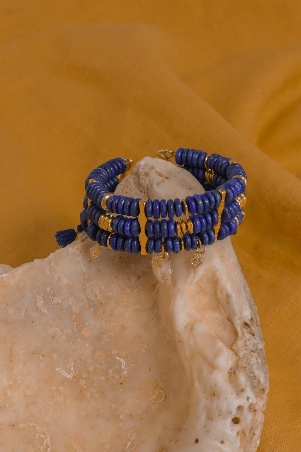 Schéma Bracelet à mémoire de forme en perles Lapis Lazuli