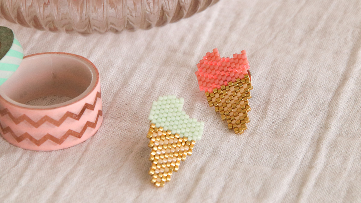 Diagramme glace en tissage peyote de perles Delica Miyuki