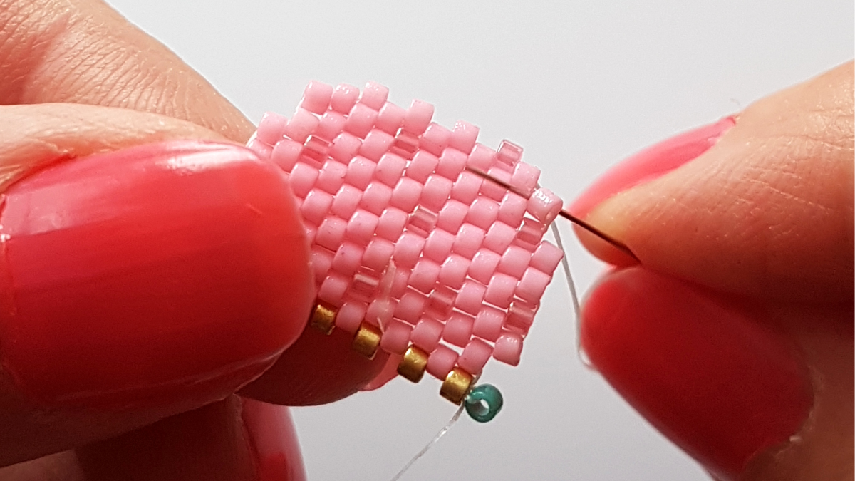 Diagramme glace en tissage peyote de perles Delica Miyuki : Etape 15