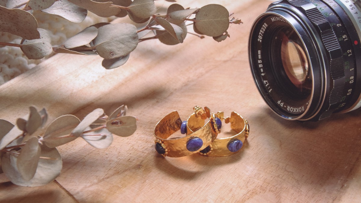 Schéma Créoles couleur or et Sodalite