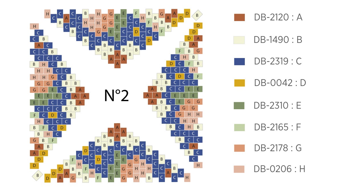Diagramme étoile 3D Miyuki en Peyote Circulaire : Etape 2