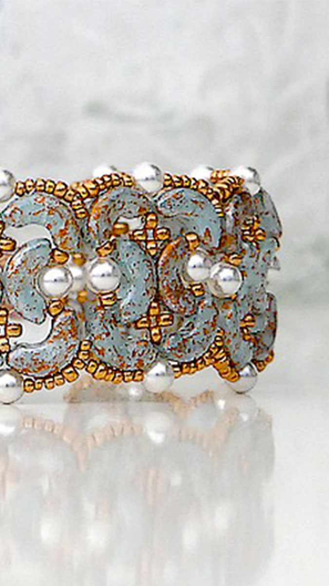 Schéma Bracelet Caprice avec perles en verres Arcos par Puca