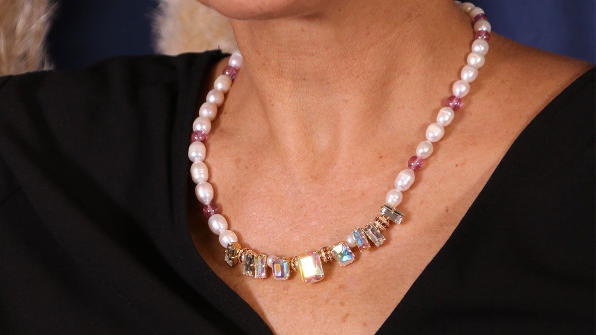 Schéma Collier de soirée pour femme avec cristaux Aurora