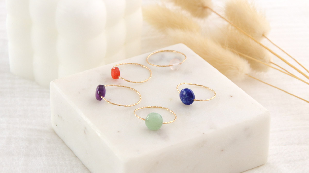 Schéma Tuto Bagues avec pierres naturelles et fil torsadé gold filled (or laminé)