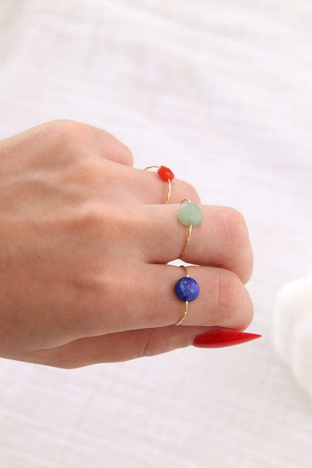 Schéma Tuto Bagues avec pierres naturelles et fil torsadé gold filled (or laminé)