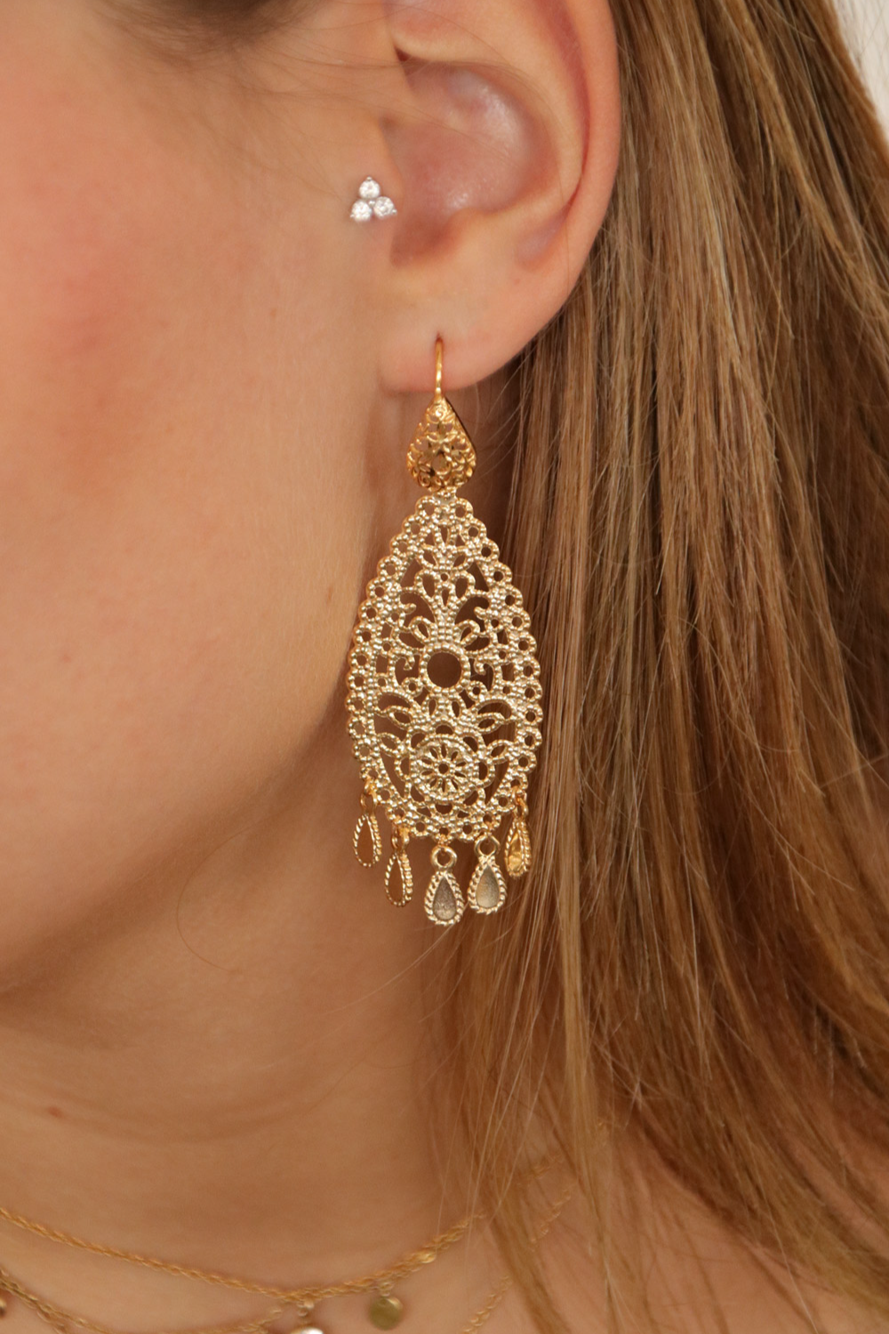 Schéma Tuto Boucles d'oreilles dorées faciles