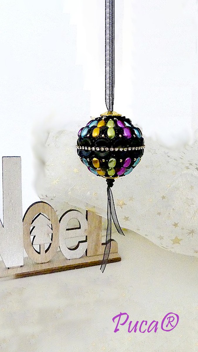 Schéma DIY Bijou de Noël avec des perles en verre Samos par Puca