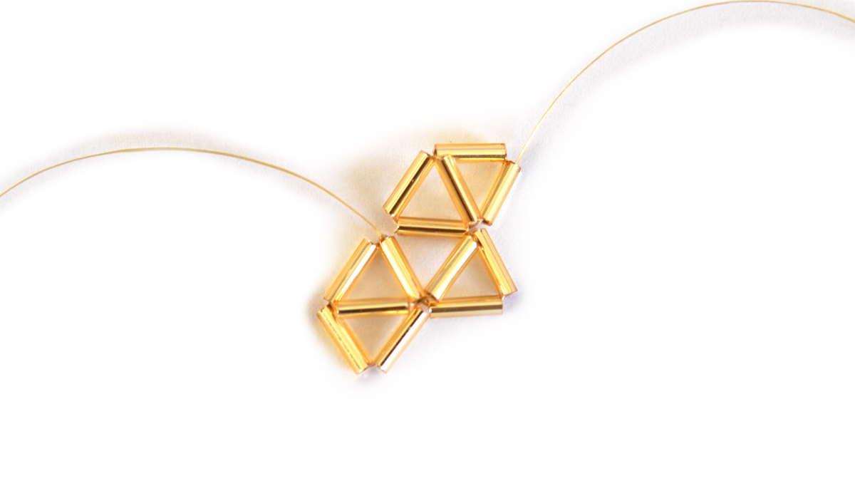 Étoile 3D en perles Bugles Miyuki style himmeli : Etape 6