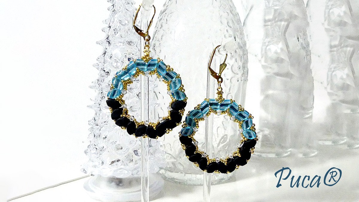 Boucles d'oreilles Kafrine en perles en verres Paros par Puca®
