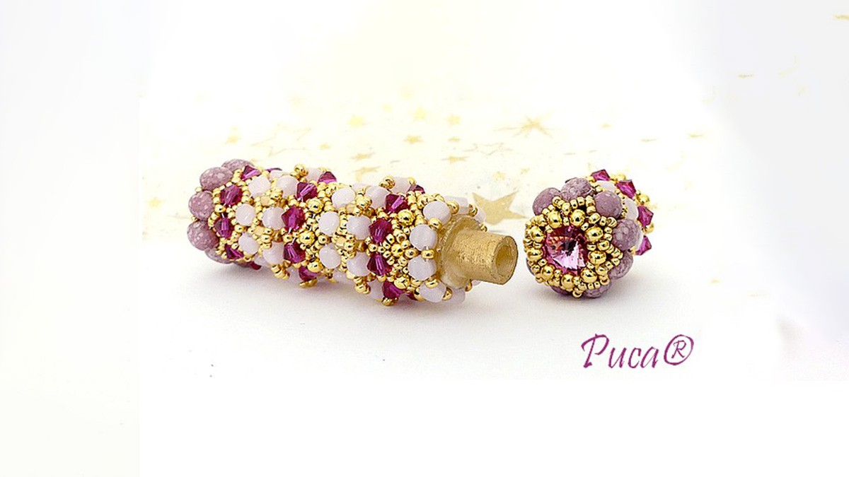 Etui à aiguilles Amanda en perles en verre Samos, Piros et Kalos par Puca®