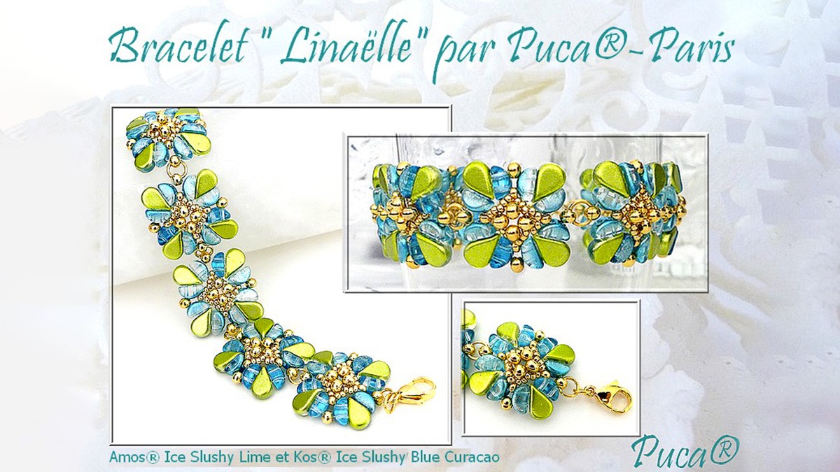Schéma Tuto Bracelet Linaëlle en perles Amos et Kos par Puca®