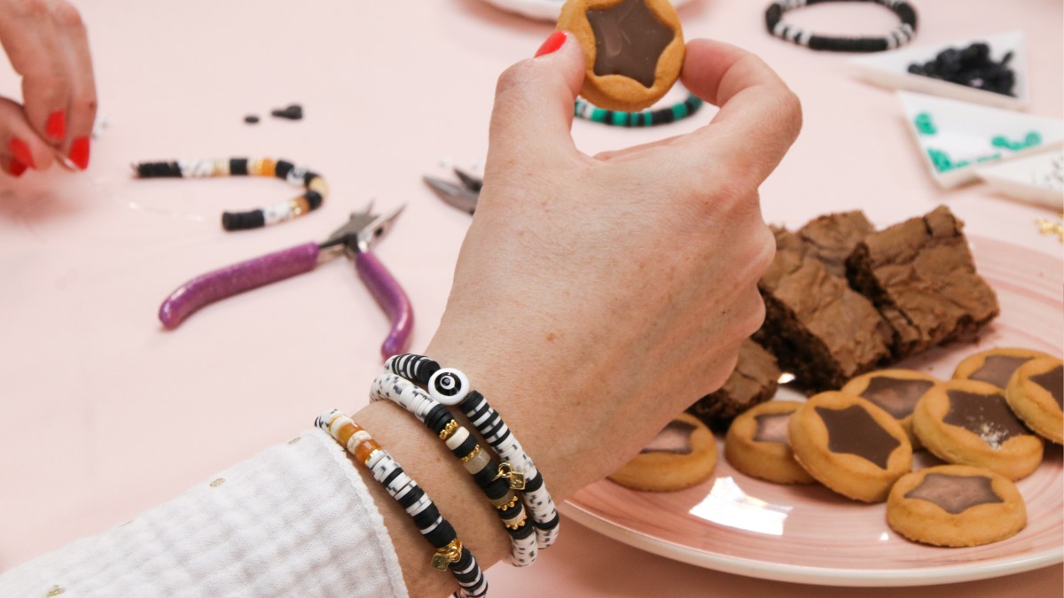 Schéma Bracelets élastiques rondelles heishi modèle Canopée