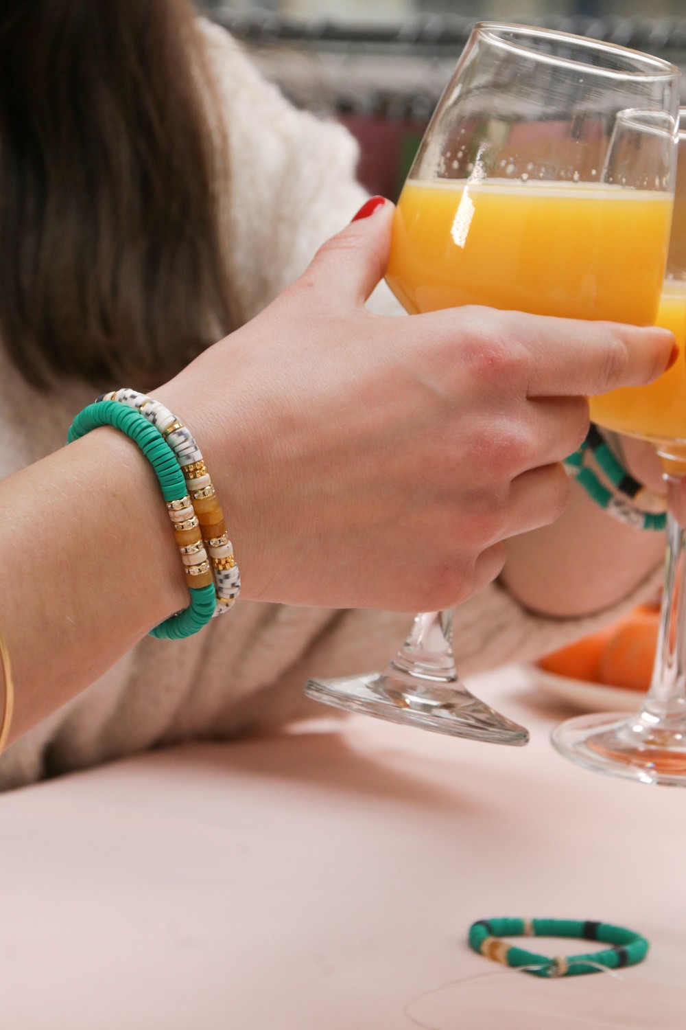 Schéma Bracelets élastiques rondelles heishi modèle Canopée