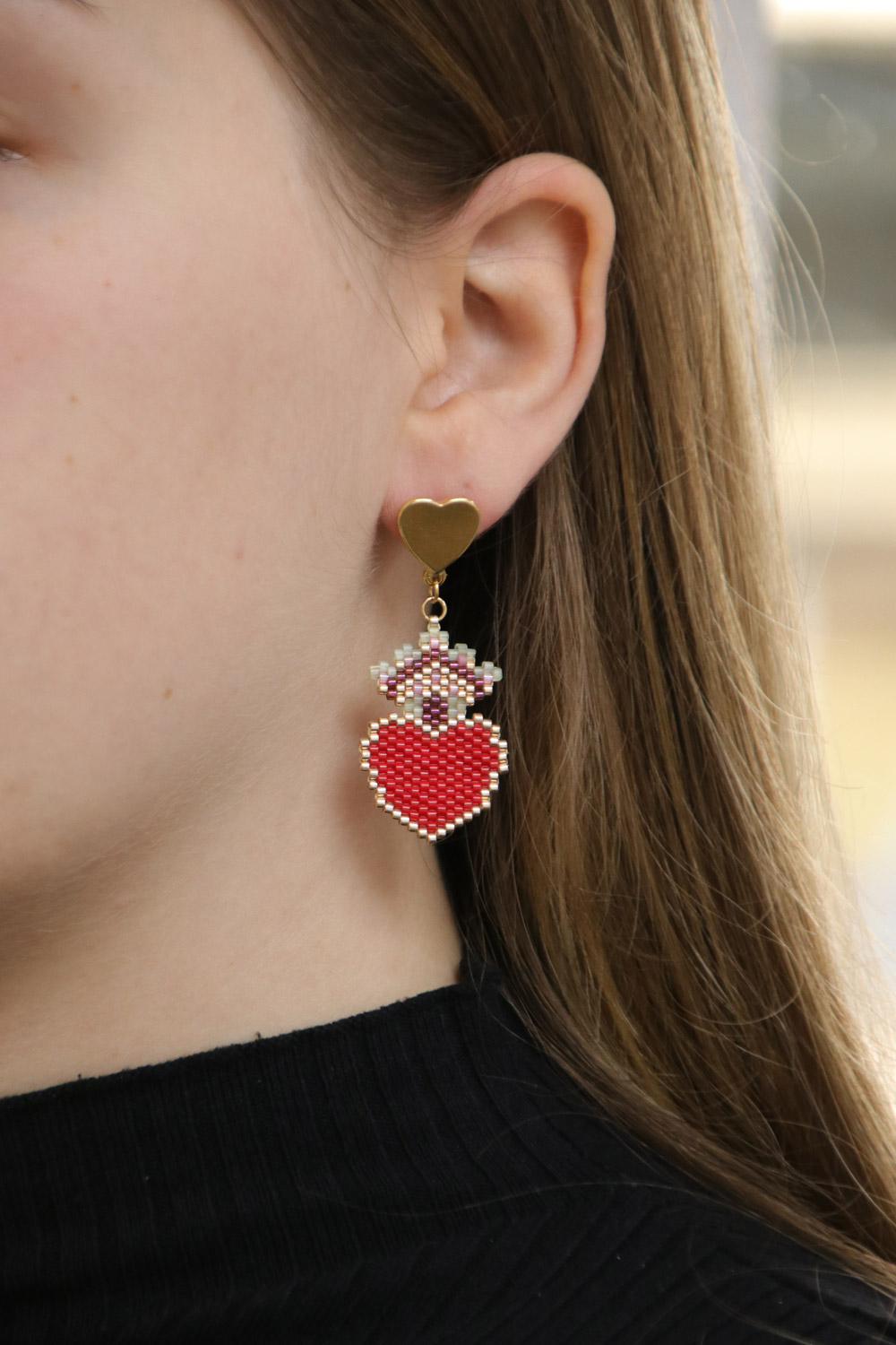 Schéma Grille de tissage Miyuki Coeur Ex-voto ou Coeur Mexicain en perles