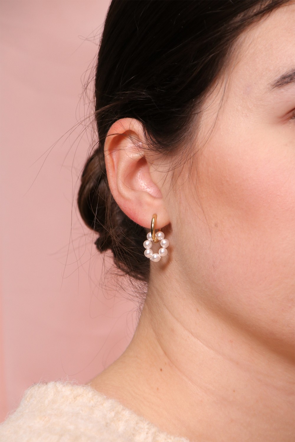 Schéma Boucles d'oreilles nacre et chaîne