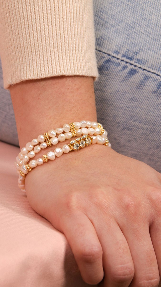 Schéma Tuto bracelet élastique avec perles d'eau douce