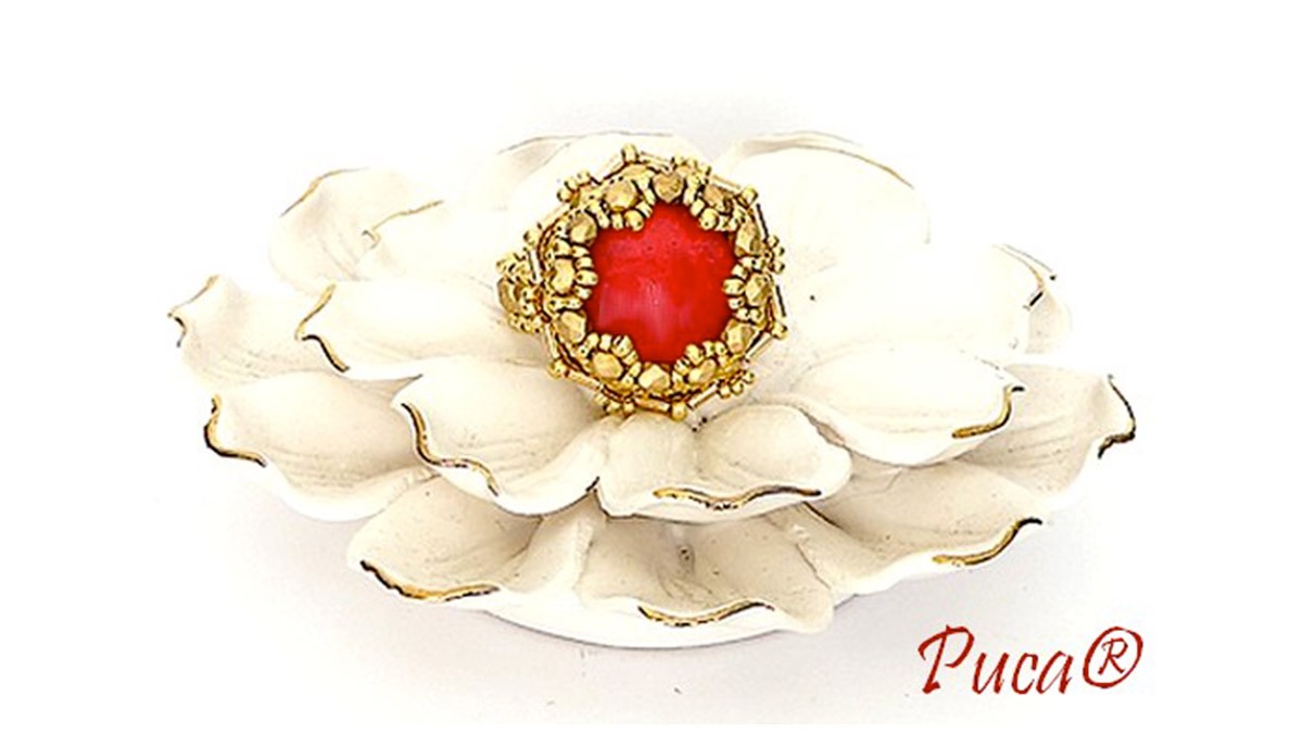 Tuto Bague Litchi avec cabochon par Puca®
