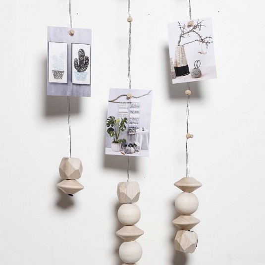 Schéma DIY déco scandinave - Réaliser une suspension pour photos avec des perles en bois