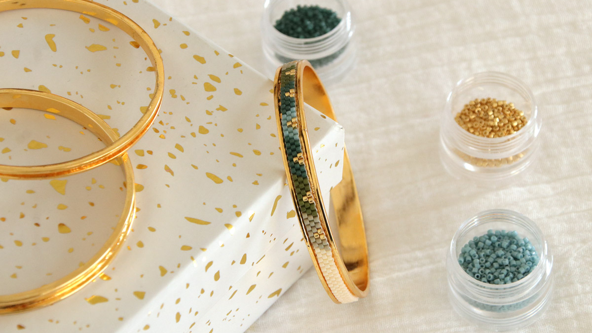 Schéma Jonc Miyuki doré en Peyote Impair Schéma Jonc Miyuki doré en Peyote Impair