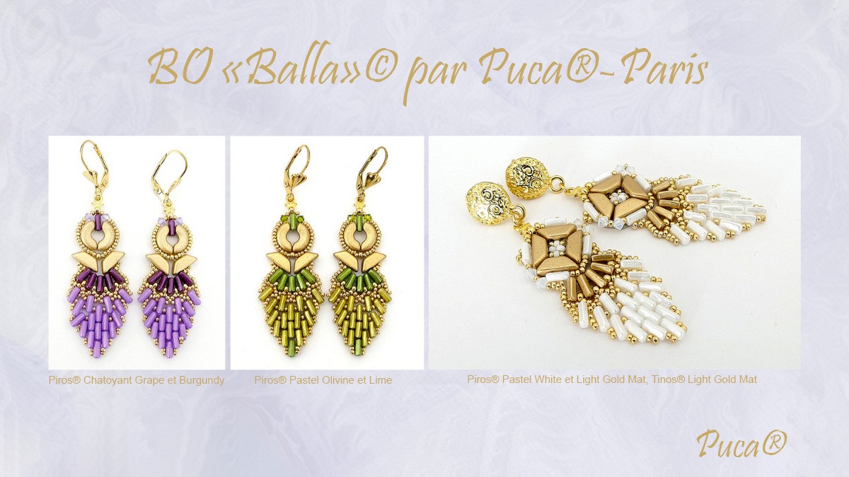 Schéma Boucles d'oreilles Balla avec perles Piros par Puca®