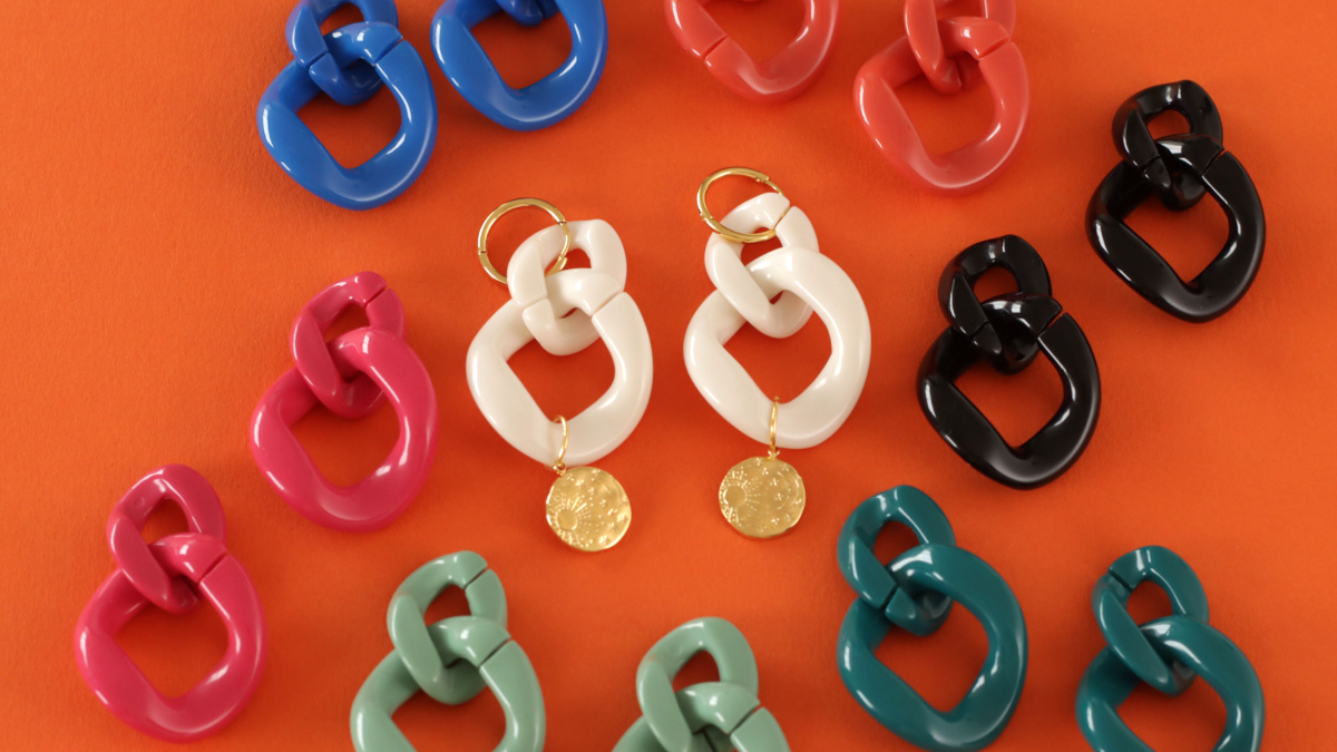 Schéma DIY Boucles d'oreilles gros maillons en acrylique