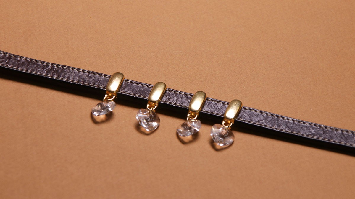 Collier pour chien DIY : Cordon en cuir et cristaux : Etape 3