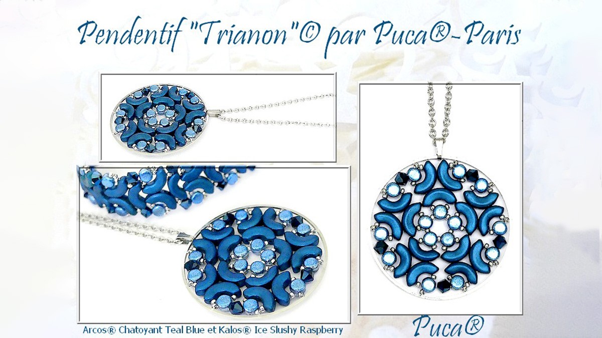 Pendentif Trianon avec Arcos Chatoyant et Kalos Ice Slushy par Puca® Pendentif Trianon avec Arcos Chatoyant et Kalos Ice Slushy par Puca®
