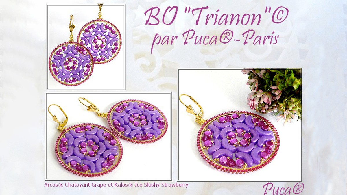 Schéma Pendentif Trianon avec Arcos Chatoyant et Kalos Ice Slushy par Puca® Schéma Pendentif Trianon avec Arcos Chatoyant et Kalos Ice Slushy par Puca®
