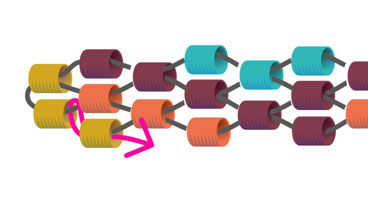 Bracelet manchette avec perles Miyuki en Peyote Impair : Etape 8