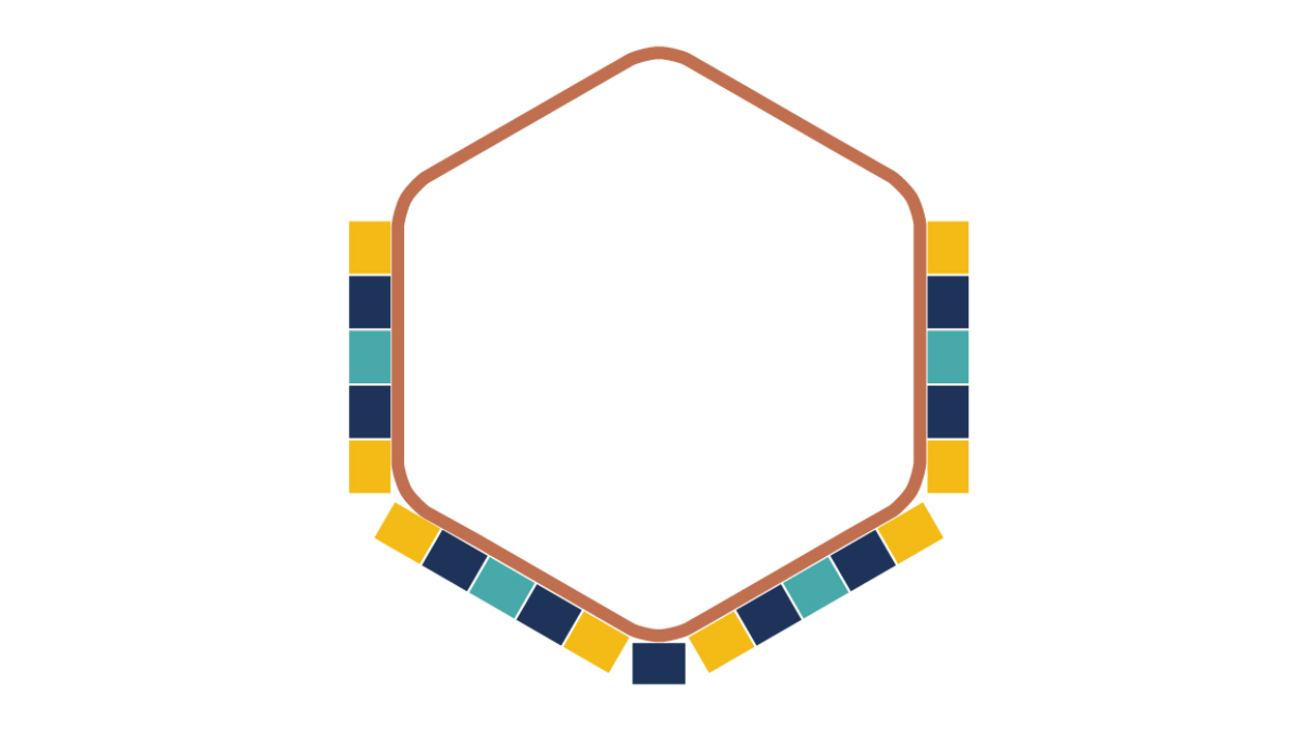 Collier Miyuki avec pendentif hexagonal en Brick Stitch : Etape 3