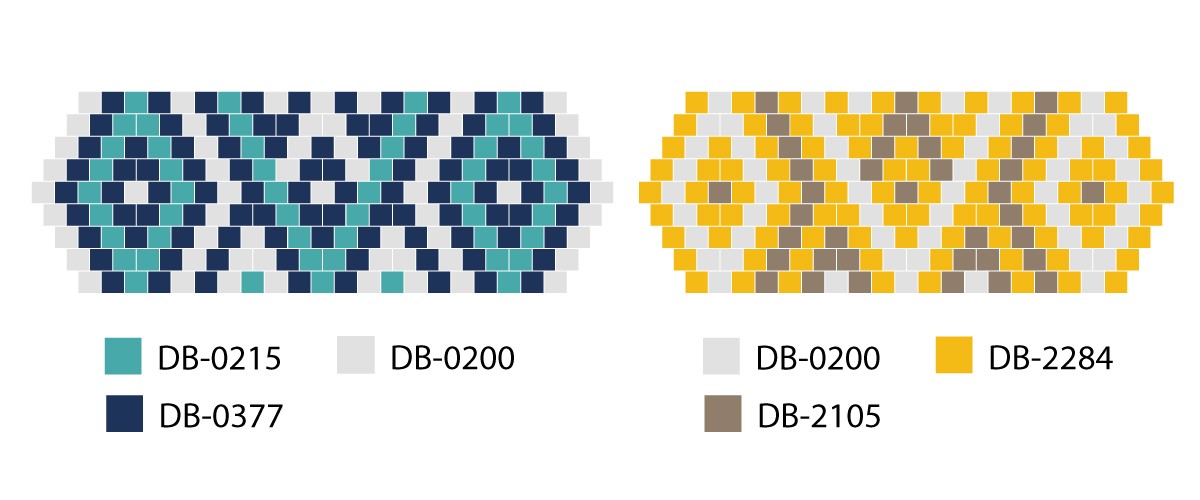 Schéma 3 Bracelets Miyuki en Brick Stitch et macramé