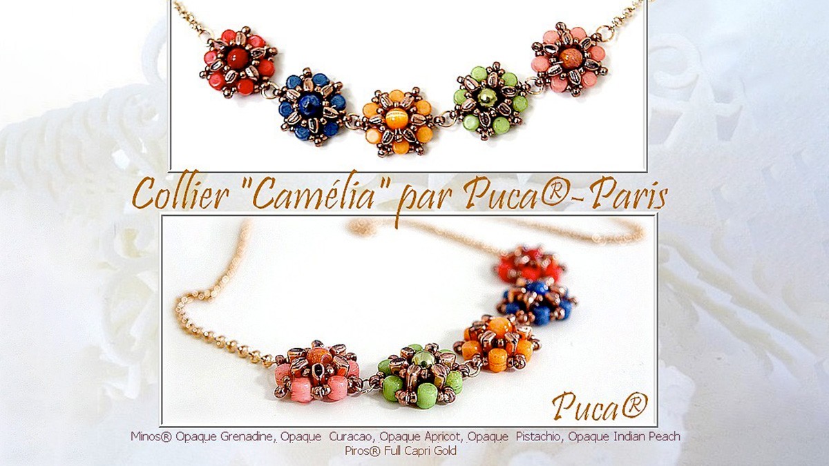 Schéma Fleurs Camélia par Puca® avec Piros et Minos