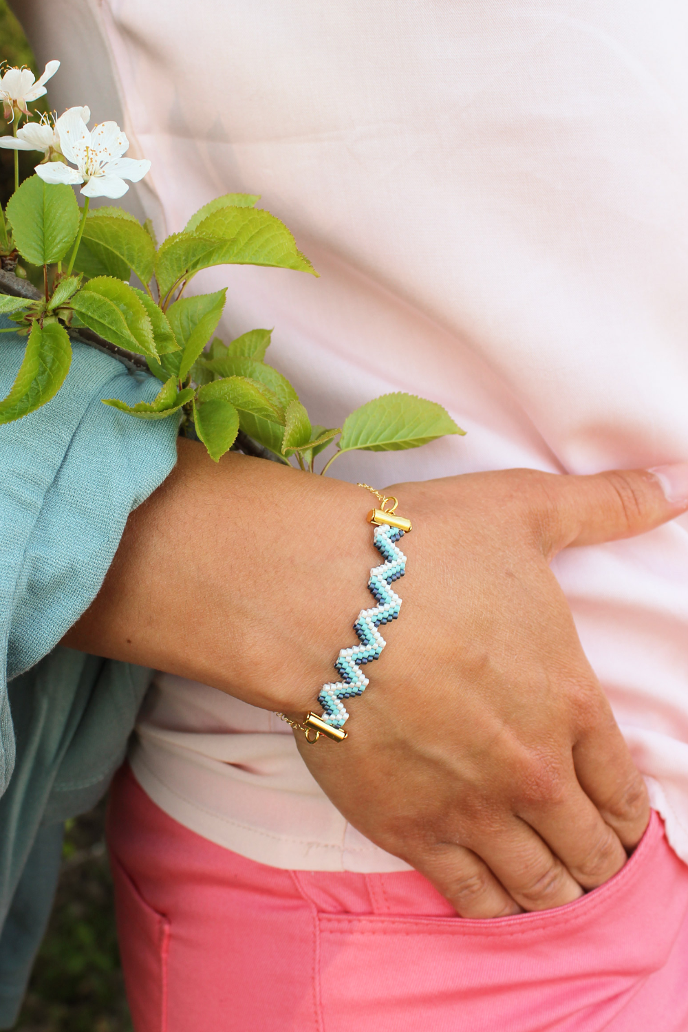 Schéma Bracelet Miyuki ZigZag tissage Brick Stitch