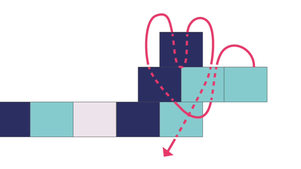 Bracelet Miyuki ZigZag tissage Brick Stitch : Etape 3