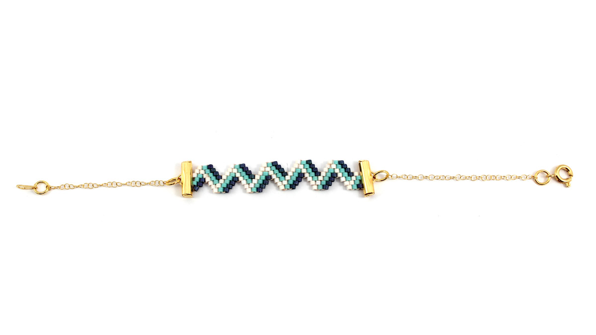 Bracelet Miyuki ZigZag tissage Brick Stitch : Etape 5