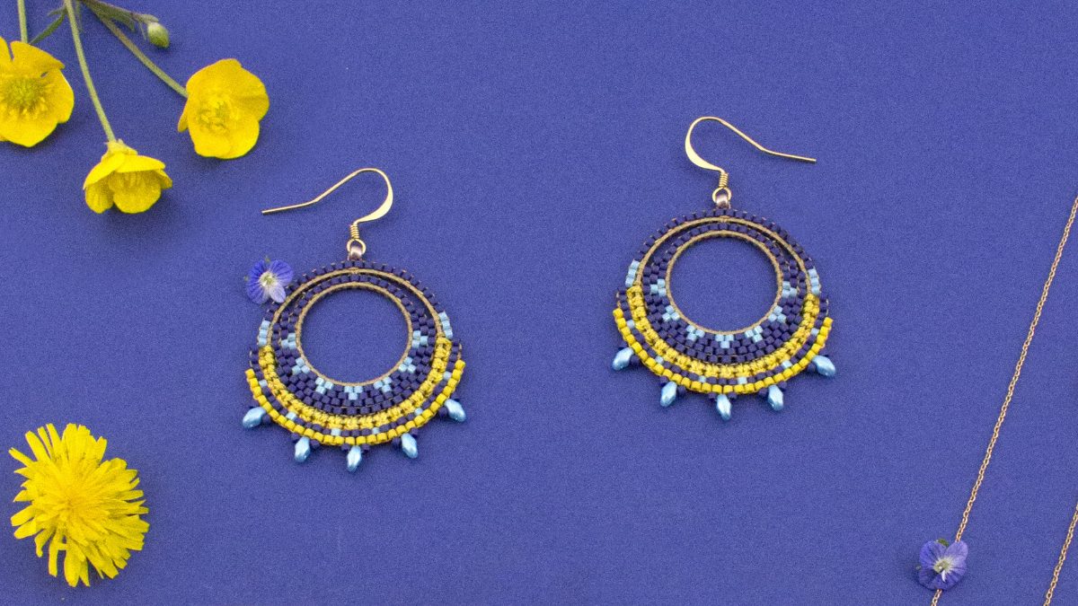 Schéma Boucles d'oreilles mix macramé et miyuki Schéma Boucles d'oreilles mix macramé et miyuki