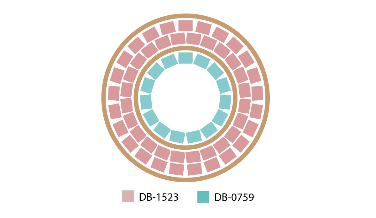 Schéma Collier Miyuki avec pendentif rond en Brick Stitch