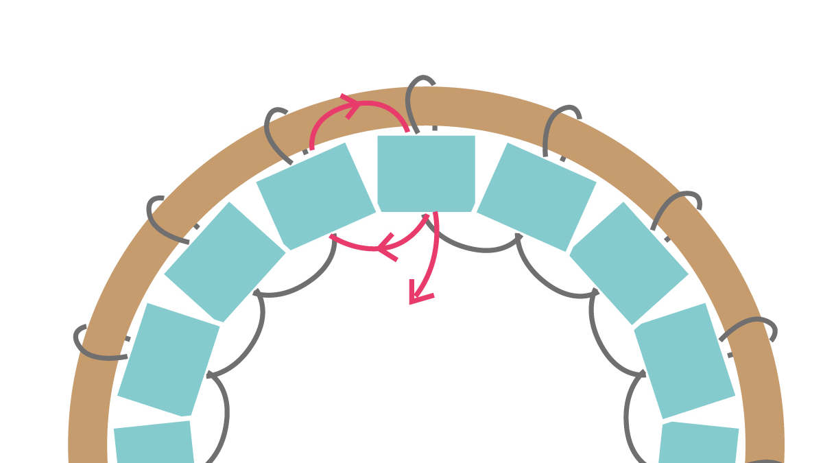 Collier Miyuki avec pendentif rond en Brick Stitch : Etape 4