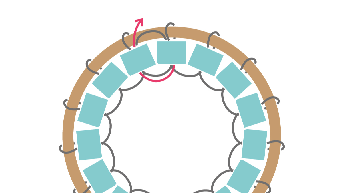 Collier Miyuki avec pendentif rond en Brick Stitch : Etape 5