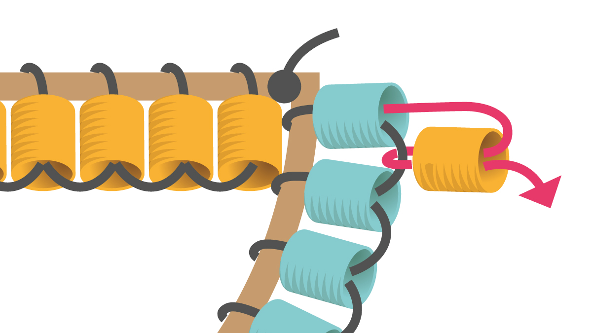 Boucles d'oreilles Miyuki demi-cercle en Brick Stitch : Etape 2