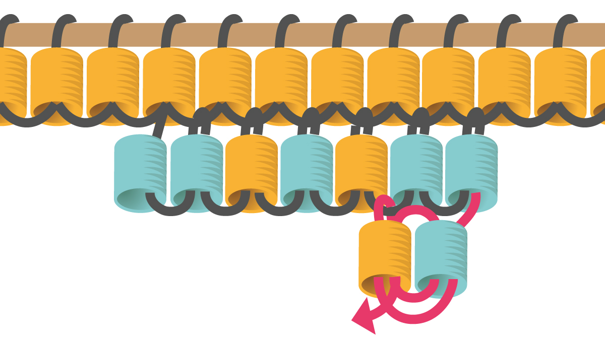 Boucles d'oreilles Miyuki demi-cercle en Brick Stitch : Etape 6