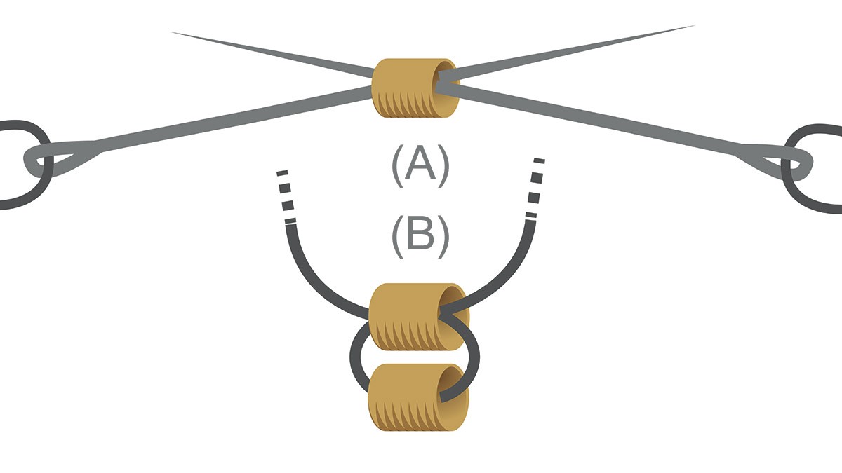 Collier perles Miyuki noir et doré en Brick Stitch : Etape 1